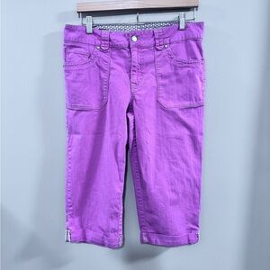 Women's Faded Glory Pink Capris Cuffed Pants. Size 12
